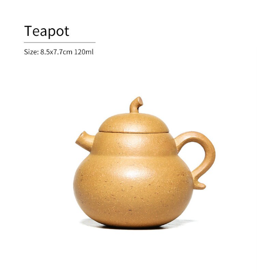 Gourd-Shaped Handmade Purple Clay Tea Pot 120ml