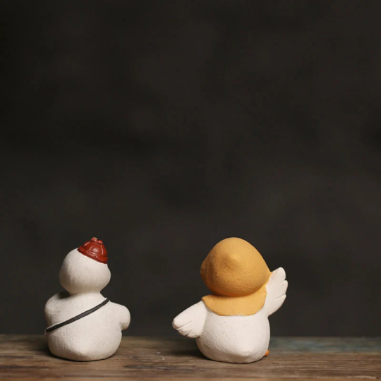 Fun Yellow Duck Ceramic Tea Pet