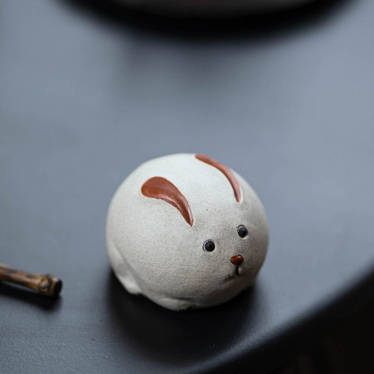 White Clay Little Rabbit Yixing Clay Tea Pet