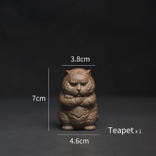 Angry Fat Tiger  Purple Clay Tea Pet