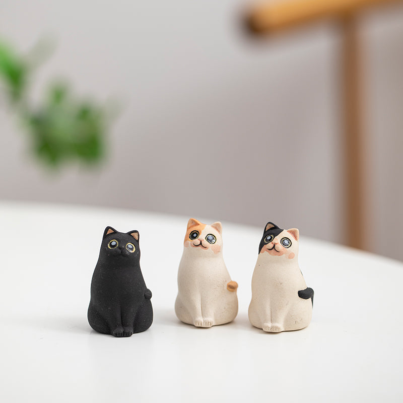 Creative Handmade Cute Cat Ceramic Tea Pet