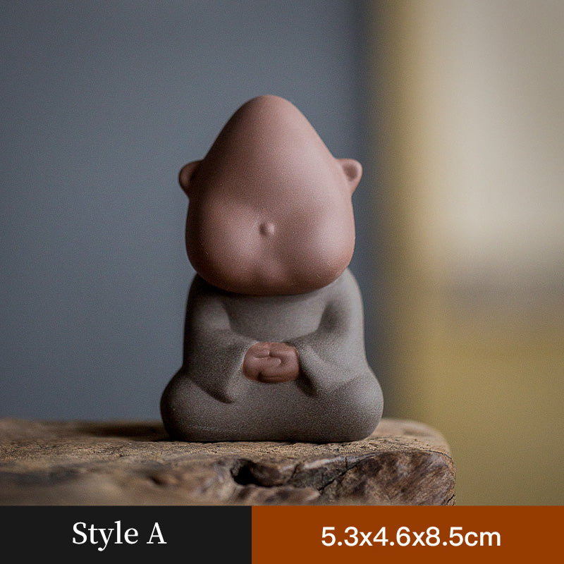 Adorable Little Monk Ceramic Tea Pet