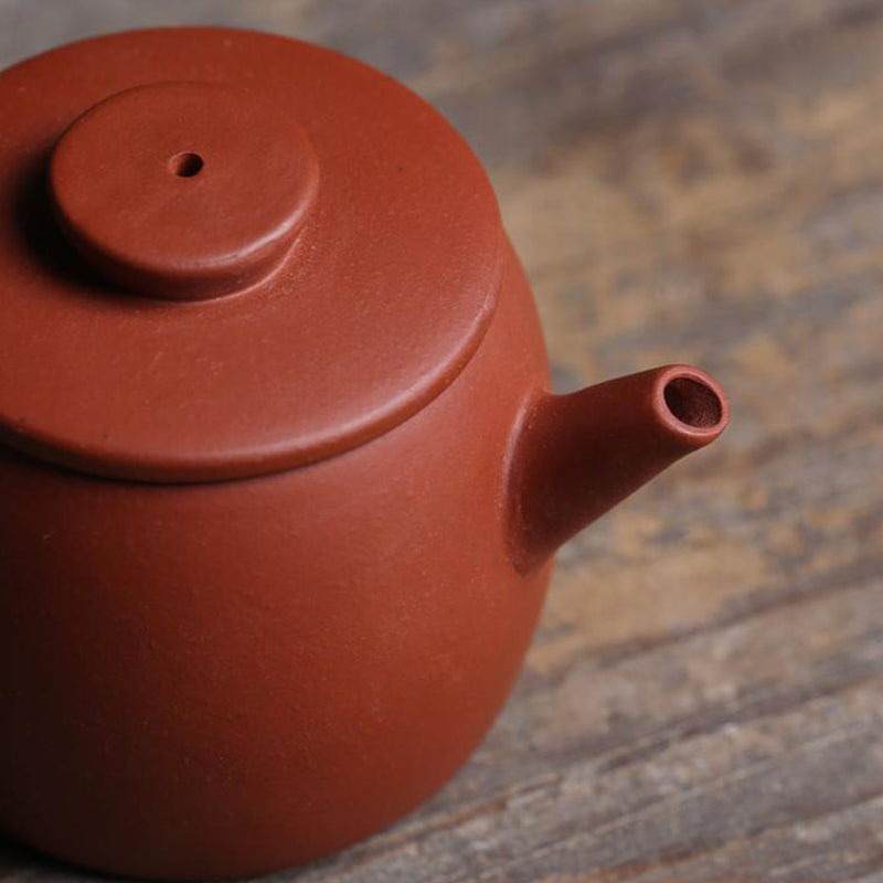 Elegant Red Clay Teapot with Handmade Inscriptions 100ml