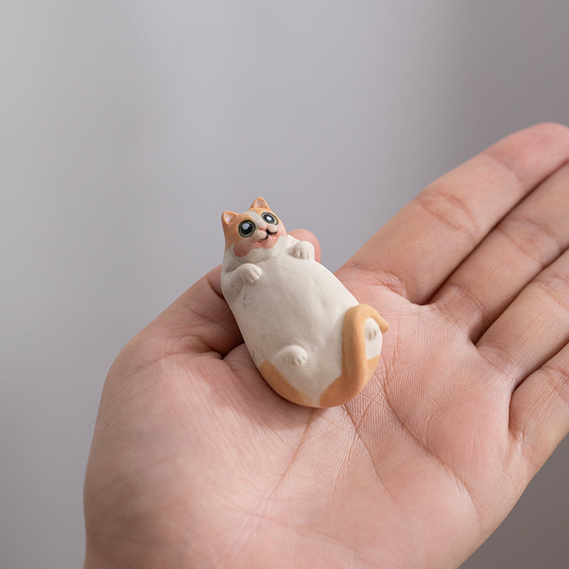 Creative Handcrafted Cute Cat Ceramic Tea Pet