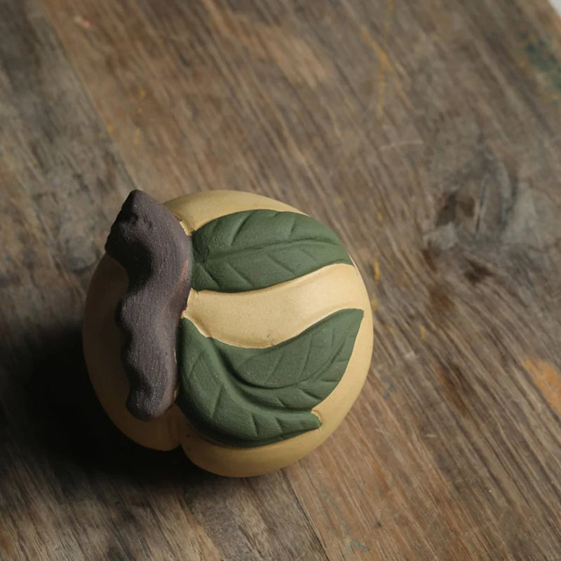 Handmade Ceramic Little Peach Tea Pet Ornament