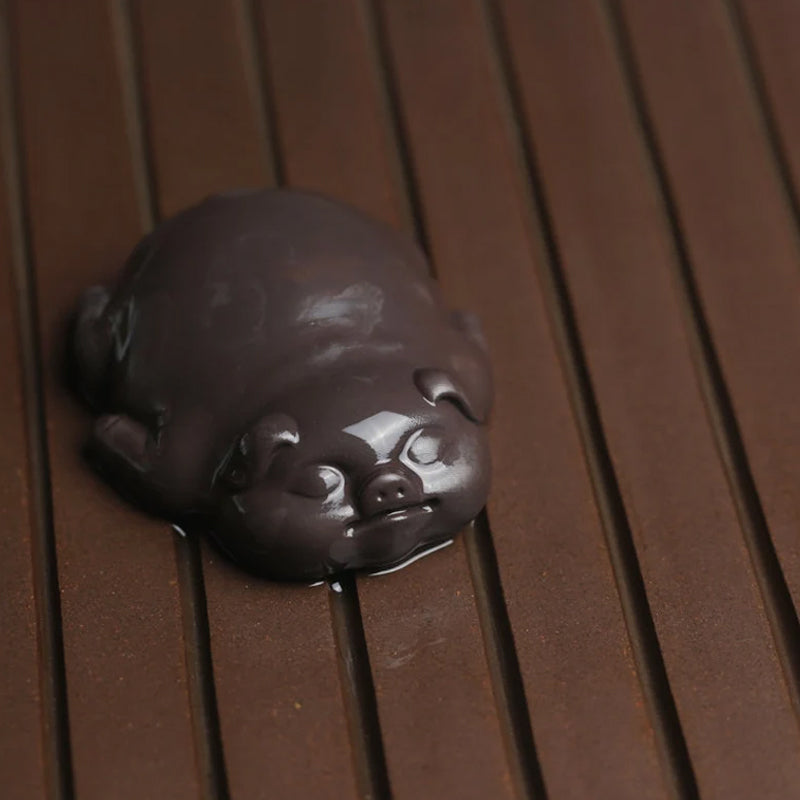 Lucky Pig Ceramic Tea Pet