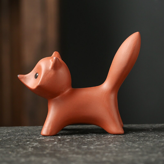 Cute Little Fox Ceramic Tea Pet