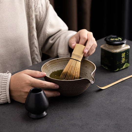 Matcha Set with Rough Ceramic Chawan 300ml