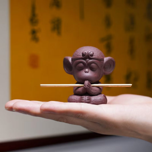 The Cute Monkey Purple clay Tea Pet