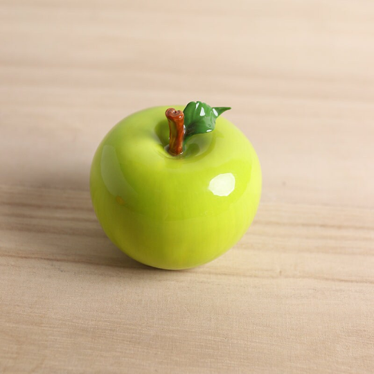 Green and Red Apple Ceramic Tea Pet