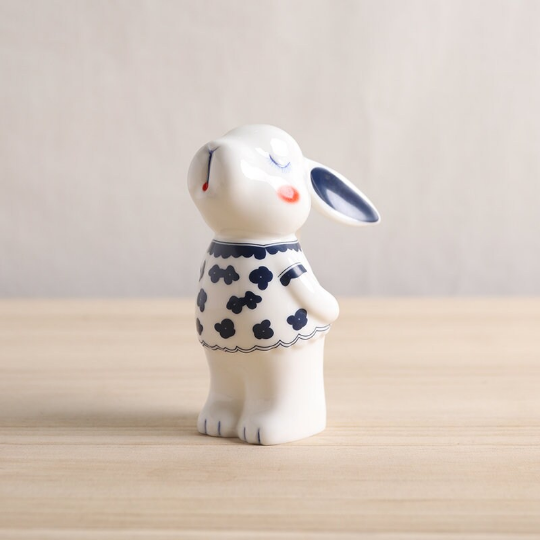 The Ceramic Rabbit Couple Tea Pet