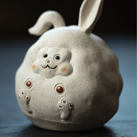 Cute Rabbit Purple Clay Teapet