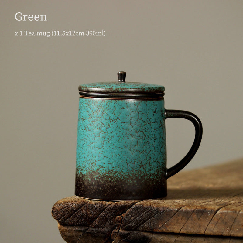 Turquoise Green Glaze Dehua Ceramic Mug 390ml