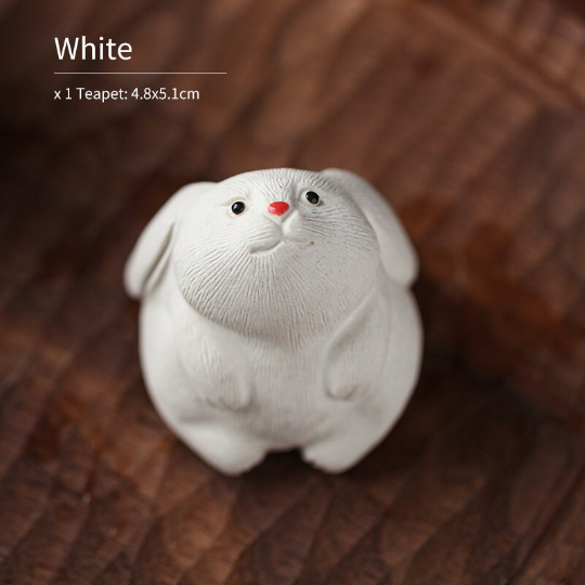 Adorable Moon Gazing Rabbit Ceramic Tea Pet