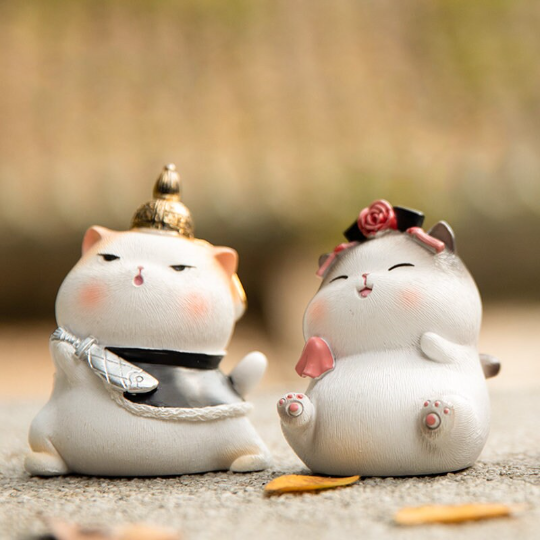 Forbidden City Treasure Cute Cat 4-Piece Ceramic Tea Pet Set