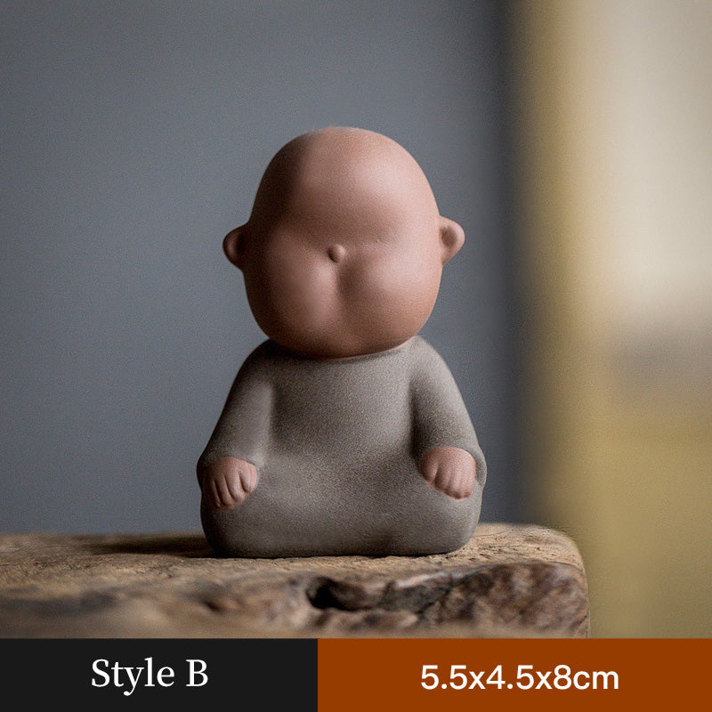 Adorable Little Monk Ceramic Tea Pet