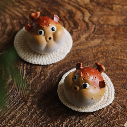 Adorable Pufferfish Ceramic Tea Pet