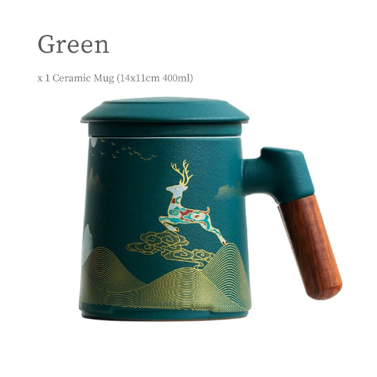 Handpainted Deer Infusion Mug 400ml