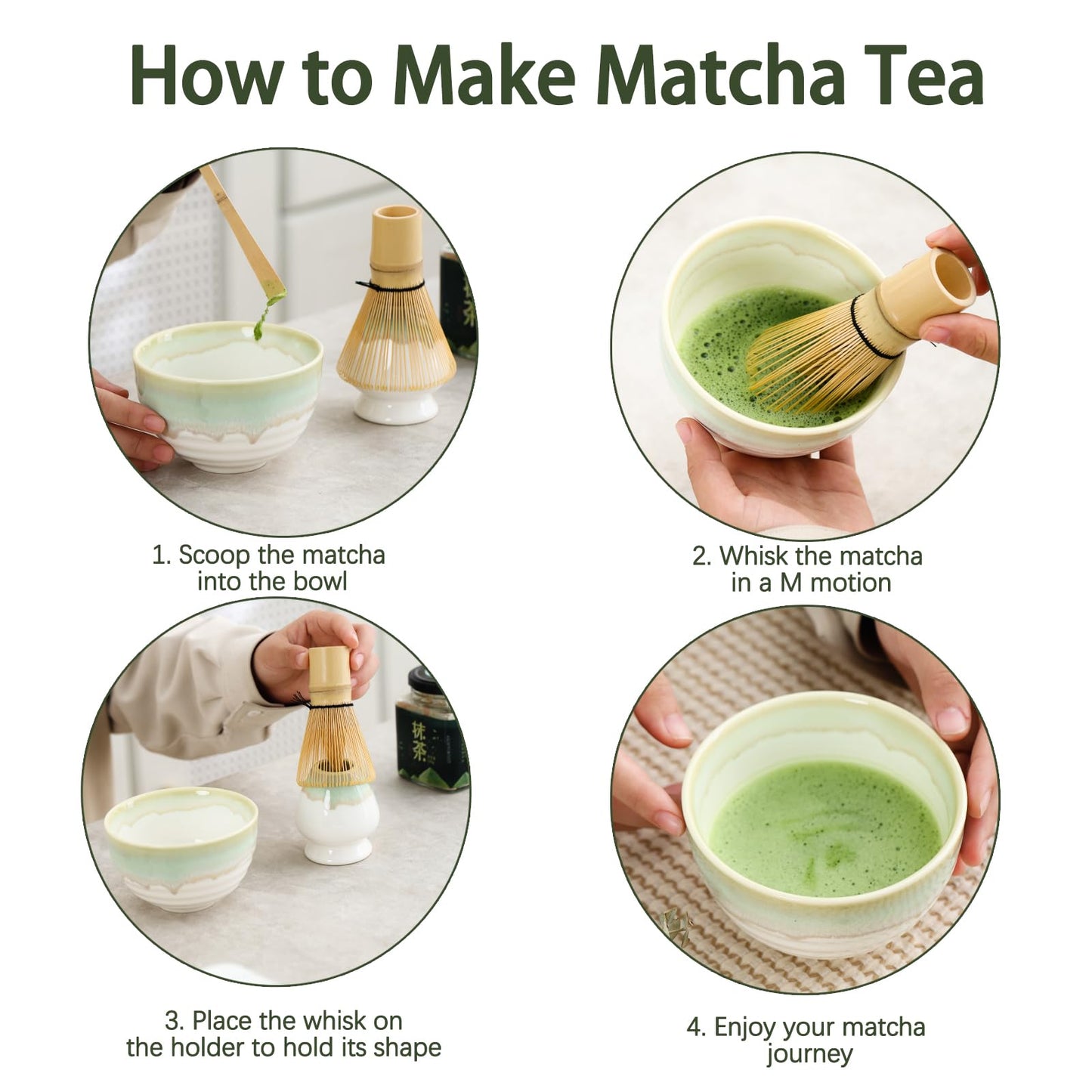 Flowing Glazed Ceramic Matcha Set 300ml