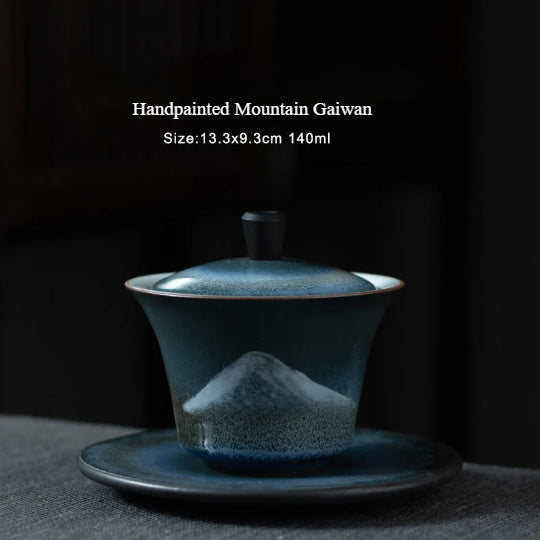 Handpainted Ceramic Mountain Gaiwan 140ml