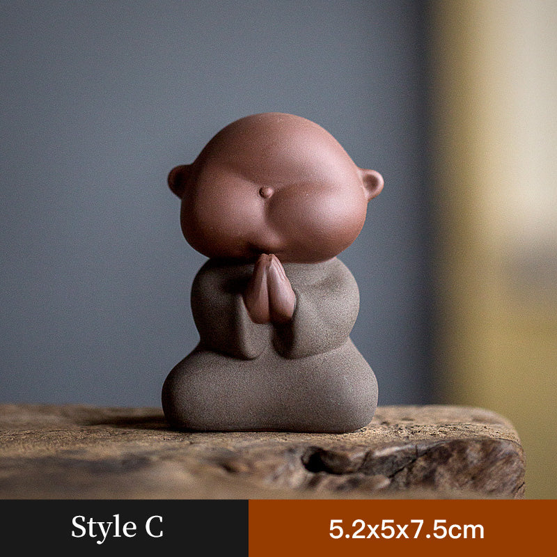 Adorable Little Monk Ceramic Tea Pet