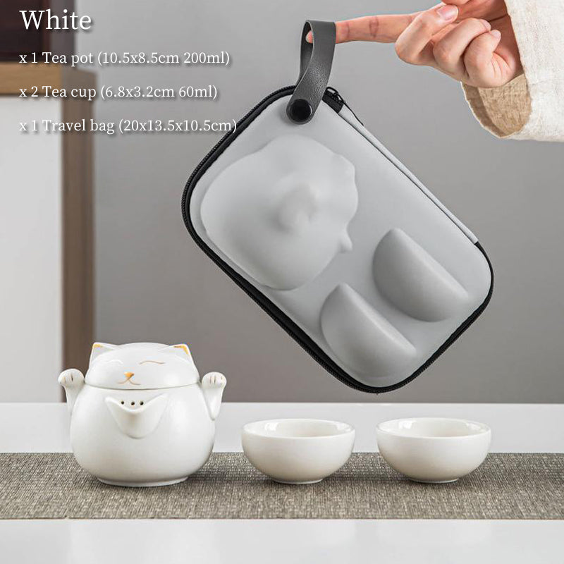 Wealth-attracting Cat Travel Tea Set 200ml