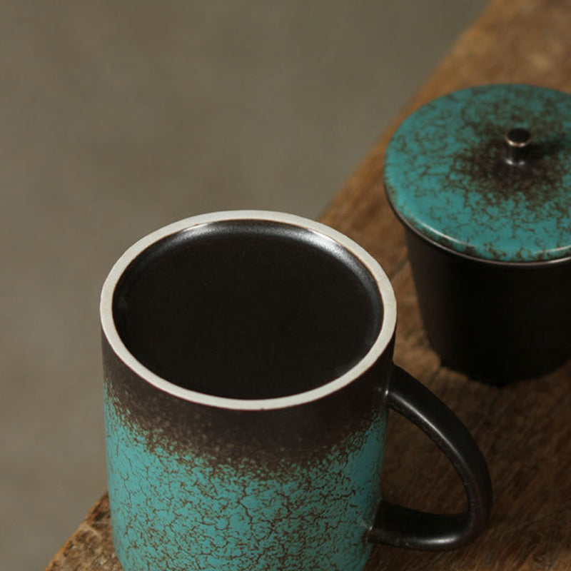 Turquoise Green Glaze Dehua Ceramic Mug 390ml