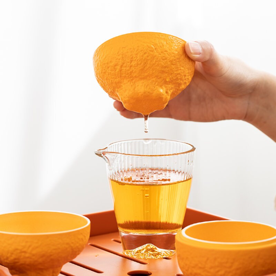 Creative Ceramic Orange Travel Tea Set