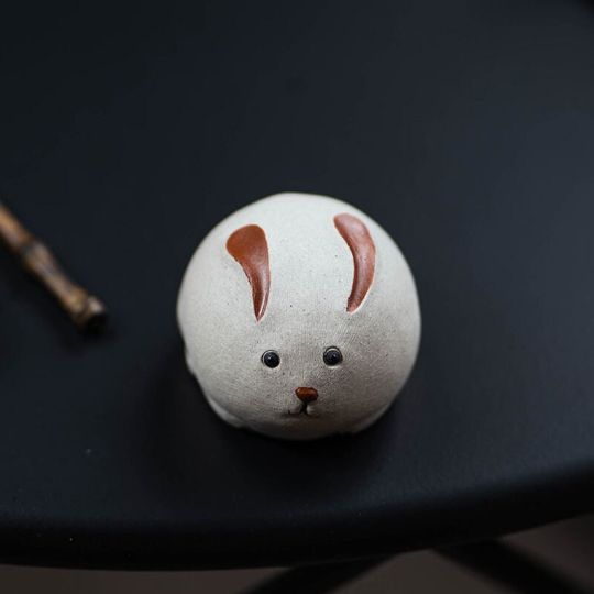 White Clay Little Rabbit Yixing Clay Tea Pet