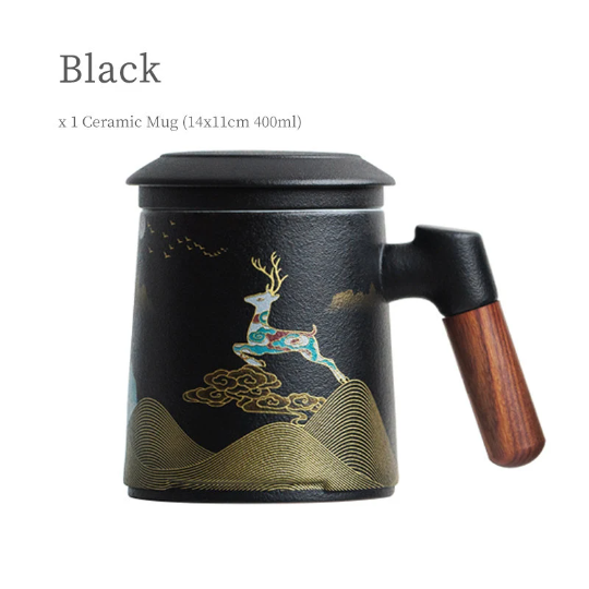 Handpainted Deer Infusion Mug 400ml