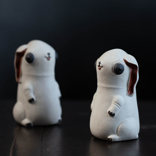 Robot Rabbits Ceramic Tea Pet