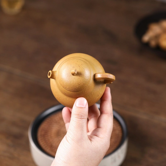 Gourd-Shaped Handmade Purple Clay Tea Pot 120ml