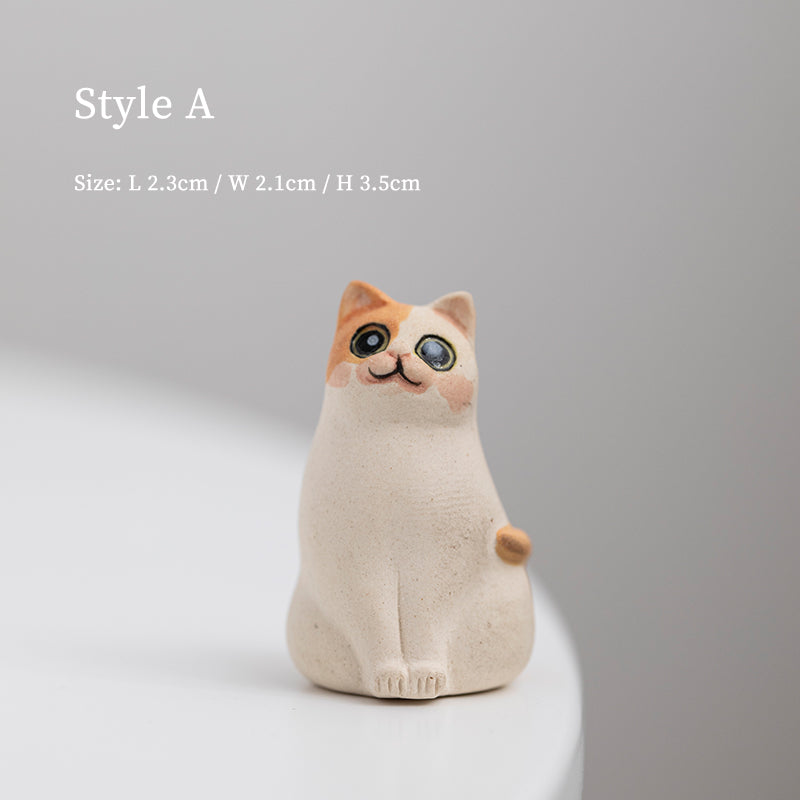 Creative Handmade Cute Cat Ceramic Tea Pet