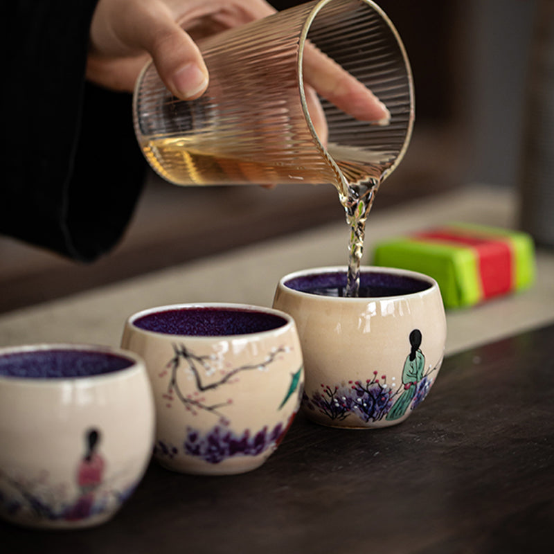 Ancient Style Hand-painted Premium Ceramic Teacup 90/100ml