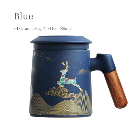 Handpainted Deer Infusion Mug 400ml