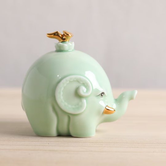 Wealth Elephant Ceramic Tea Pet