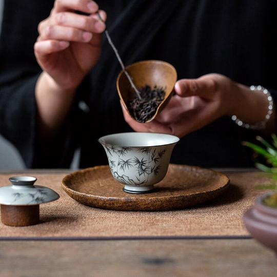 Handpainted Ink Bamboo Gaiwan 100ml