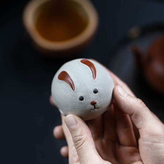 White Clay Little Rabbit Yixing Clay Tea Pet