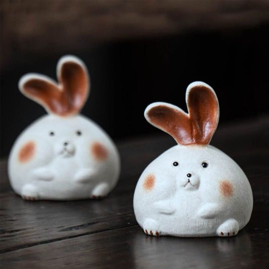 Adorable Cute Rabbit Ceramic Tea Pet