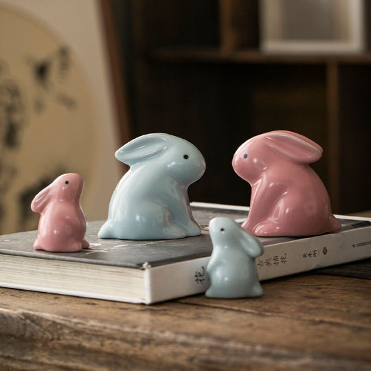 The Cute Bunny Ceramic Tea Pet