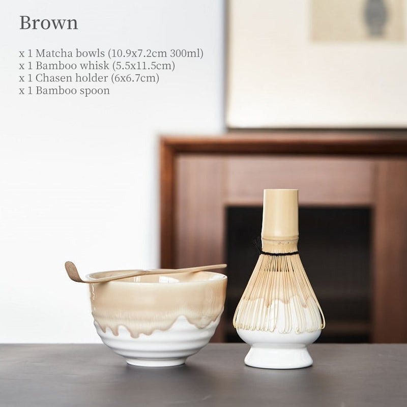 Flowing Glazed Ceramic Matcha Set 300ml