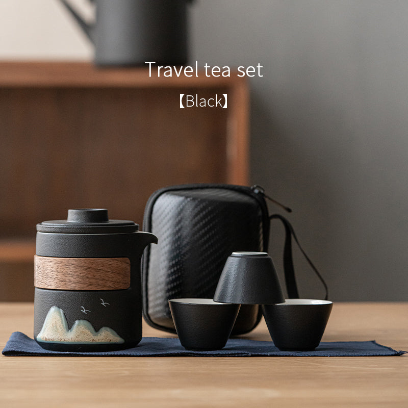 Birds in the Mountains Ceramics Travel Tea Set 300ml