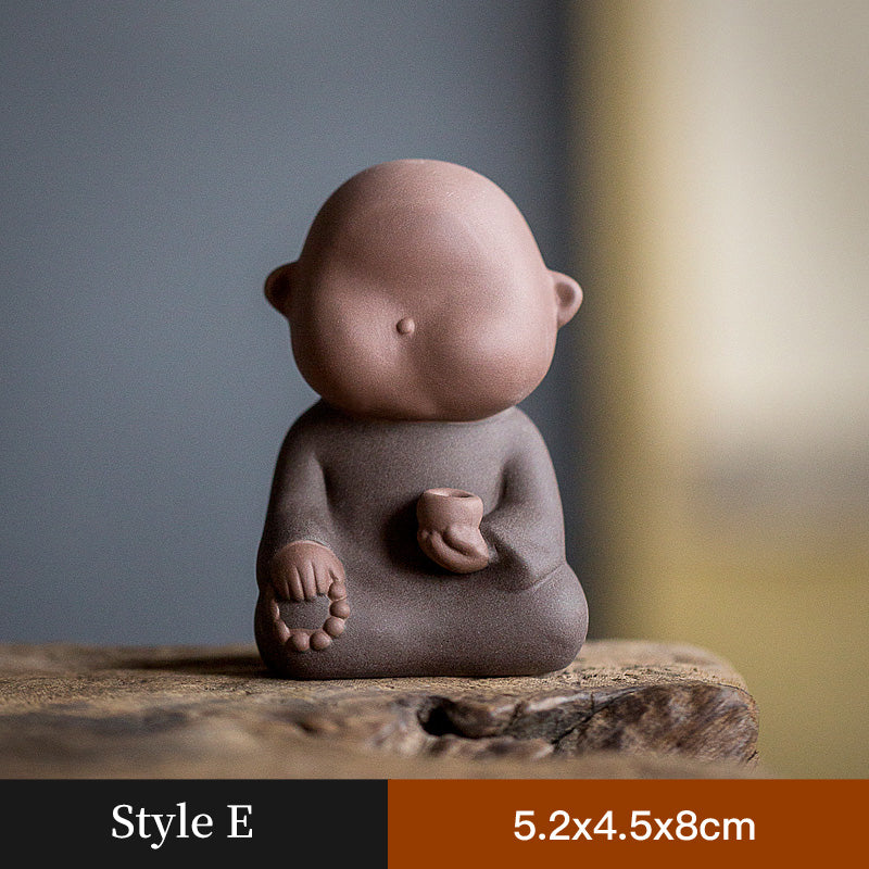 Adorable Little Monk Ceramic Tea Pet