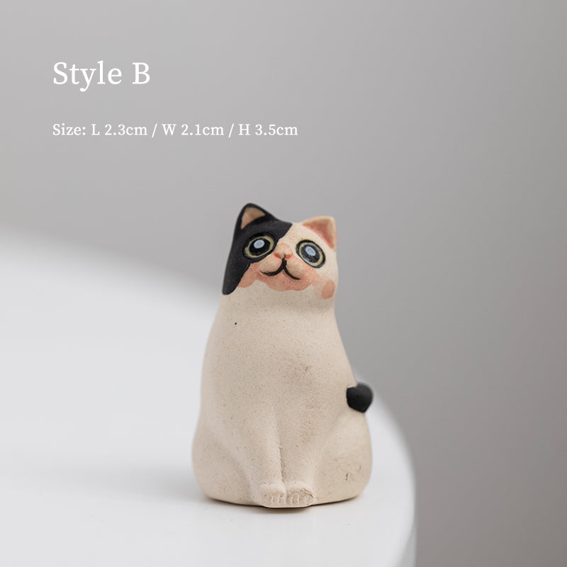 Creative Handmade Cute Cat Ceramic Tea Pet