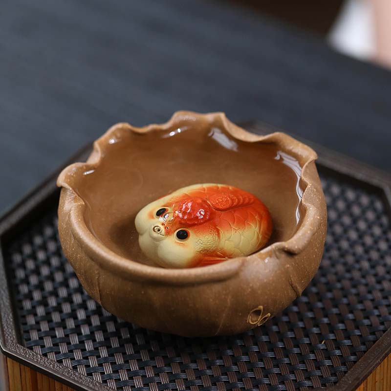 Small Goldfish Ceramic Tea Pet with Incense Holder