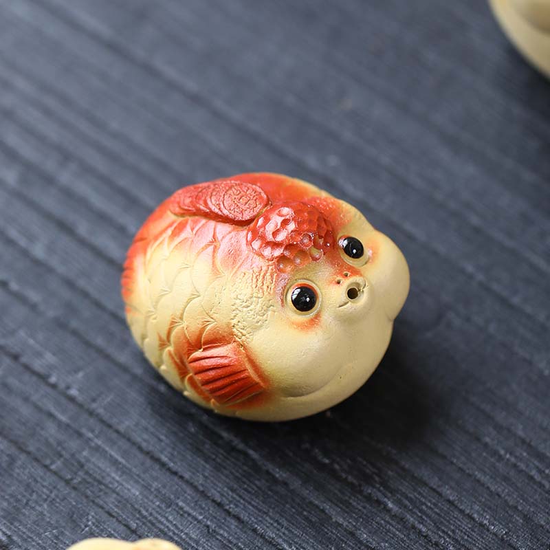 Small Goldfish Ceramic Tea Pet with Incense Holder