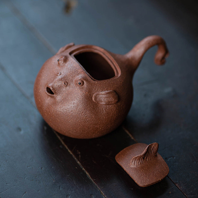 Puffer-like Purple Clay Tea Pot 140ml