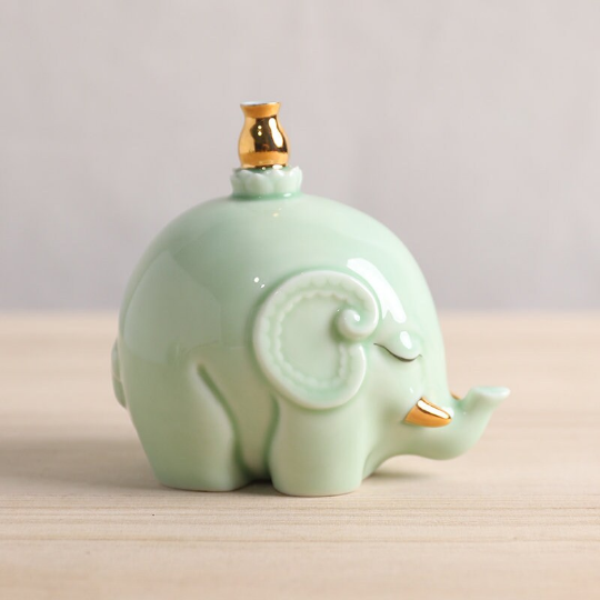 Wealth Elephant Ceramic Tea Pet