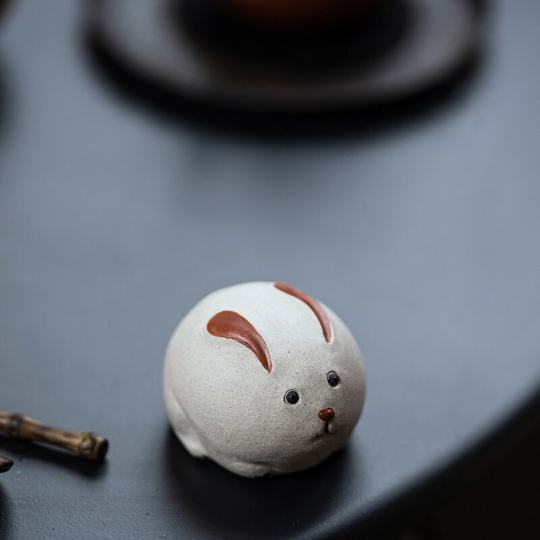 White Clay Little Rabbit Yixing Clay Tea Pet