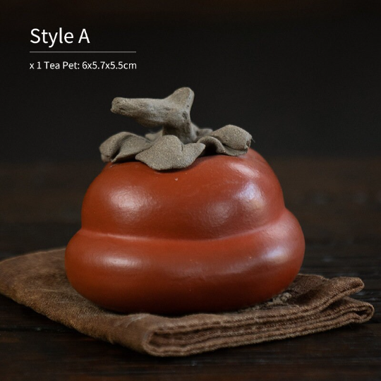 Realistic Small Persimmon Purple Clay Tea Pet